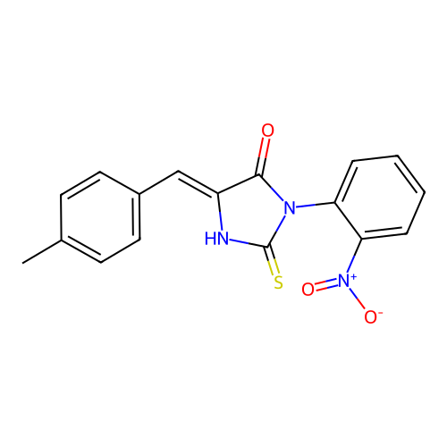 4-Imidazolidinone, 5-((4-methylphenyl)methylene)-3-(2-nitrophenyl)-2-thioxo- structure