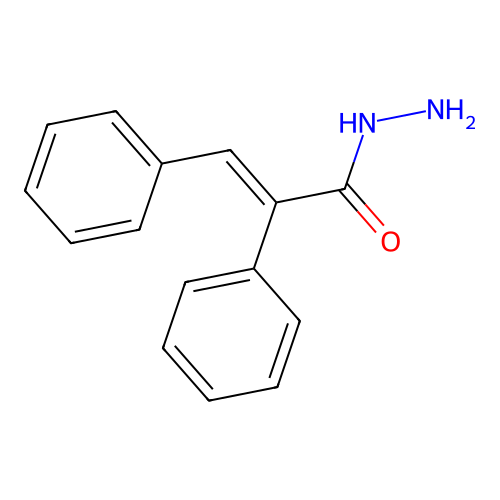 Benzeneacetic acid, alpha-(phenylmethylene)-, hydrazide structure