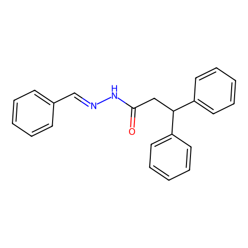 Benzenepropanoic acid, beta-phenyl-, (phenylmethylene)hydrazide structure