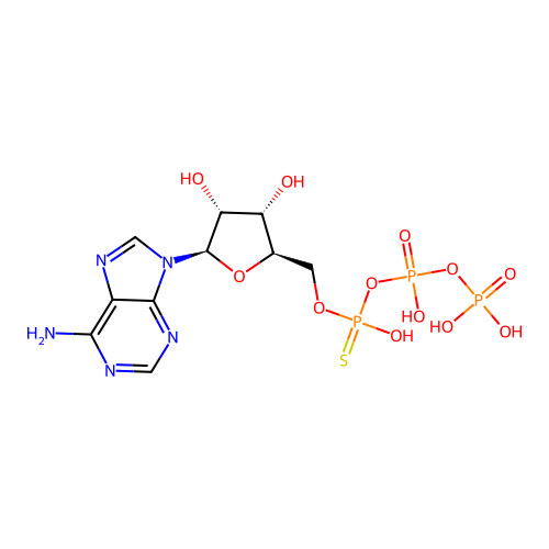 Adenosine-5'-RP-alpha-thio-triphosphate structure