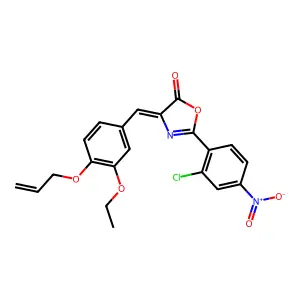 4-[4-(allyloxy)-3-ethoxybenzylidene]-2-(2-chloro-4-nitrophenyl)-1,3-oxazol-5(4H)-one structure
