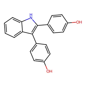 Phenol, 4,4'-indole-2,3-diyldi- structure