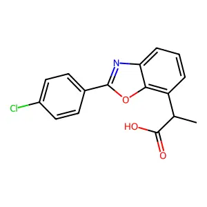 7-Benzoxazoleacetic acid, 2-(4-chlorophenyl)-alpha-methyl- structure