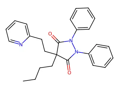 3,5-Pyrazolidinedione, 4-butyl-1,2-diphenyl-4-(2-(4-pyridyl)ethyl)- structure