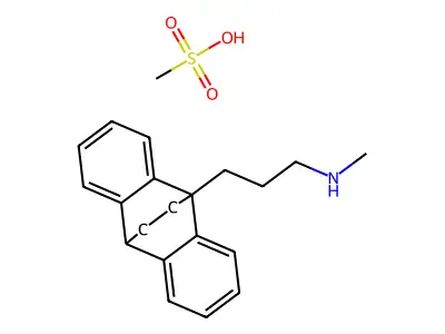 9,10-Ethanoanthracene-9(10H)-propanamine, N-methyl-, methanesulfonate (1:1) structure