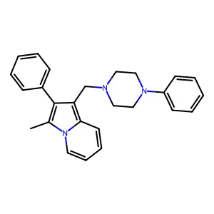Indolizine, 3-methyl-2-phenyl-1-((4-phenyl-1-piperazinyl)methyl)- structure