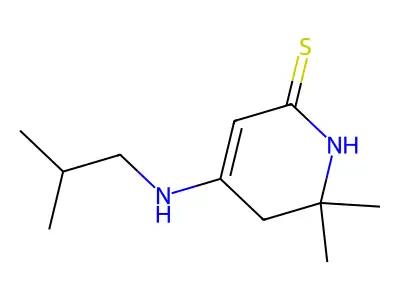 2,2-Dimethyl-4-(2-methylpropylamino)-1,3-dihydropyridine-6-thione structure