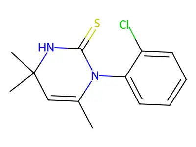 2(1H)-Pyrimidinethione, 1-(o-chlorophenyl)-3,4-dihydro-4,4,6-trimethyl- structure