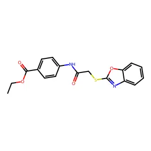 Ethyl 4-[2-(1,3-benzoxazol-2-ylsulfanyl)acetamido]benzoate structure