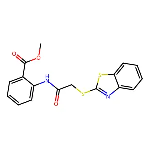 Methyl 2-[2-(1,3-benzothiazol-2-ylsulfanyl)acetamido]benzoate structure