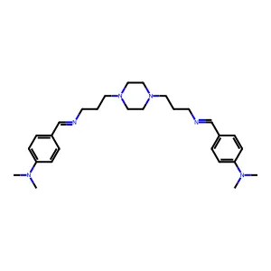 1,4-Bis{3-[4-(dimethylamino)benzylideneamino]propyl}piperazine structure