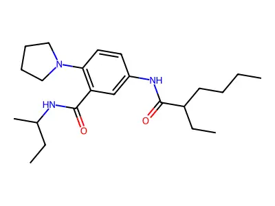 N-butan-2-yl-5-(2-ethylhexanoylamino)-2-pyrrolidin-1-ylbenzamide structure
