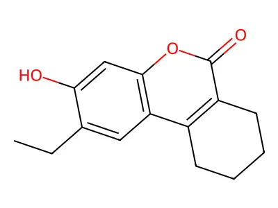 2-ethyl-3-hydroxy-7,8,9,10-tetrahydro-6H-benzo[c]chromen-6-one structure