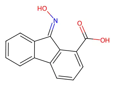 9-(hydroxyimino)-9H-fluorene-1-carboxylic acid structure