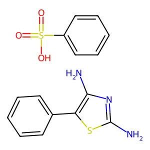 Thiazole, 2,4-diamino-5-phenyl-, benzenesulfonate structure