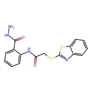 2-[(1,3-Benzothiazol-2-yl)sulfanyl]-N-[2-(hydrazinecarbonyl)phenyl]acetamide structure