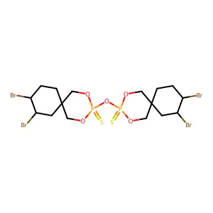 3,3'-Oxybis(8,9-dibromo-2,4-dioxa-3-phosphaspiro(5.5)undecane) 3,3'-disulphide structure