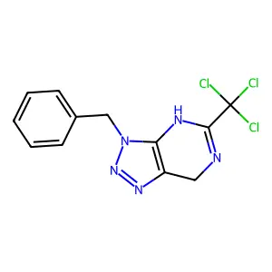 3-benzyl-5-(trichloromethyl)-2,7-dihydrotriazolo[4,5-d]pyrimidine structure