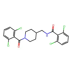 2,6-dichloro-N-[[1-(2,6-dichlorobenzoyl)piperidin-4-yl]methyl]benzamide structure