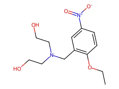 Bis(2-hydroxyethyl)aminomethyl-4-ethoxynitrobenzene structure
