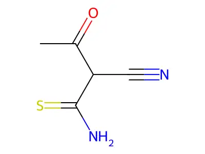 2-Cyano-3-oxobutanethioamide structure