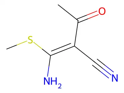 2-[Amino(methylsulfanyl)methylidene]-3-oxobutanenitrile structure