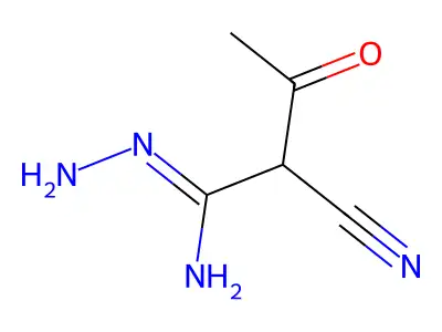 N'-amino-2-cyano-3-oxobutanimidamide structure