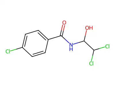 4-chloro-N-(2,2-dichloro-1-hydroxyethyl)benzamide structure