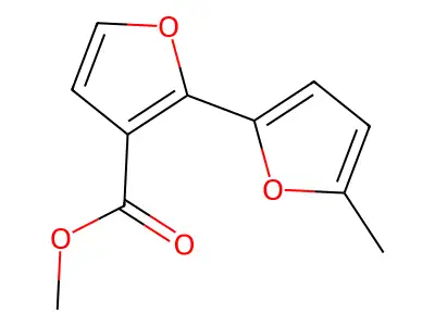 [2,2'-Bifuran]-3-carboxylic acid, 5'-methyl-, methyl ester structure