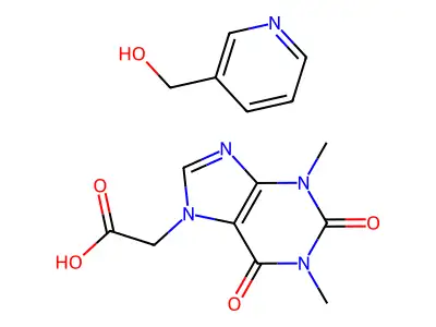 3-Pyridine methanol theophylline acetate structure