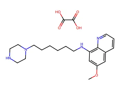 6-methoxy-N-(6-piperazin-1-ylhexyl)quinolin-8-amine; oxalic acid structure