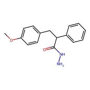 Hydrocinnamic acid, p-methoxy-alpha-phenyl-, hydrazide structure