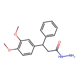 Hydrocinnamic acid, 3,4-dimethoxy-alpha-phenyl-, hydrazide structure