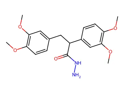 Benzenepropanoic acid, 3,4-dimethoxy-alpha-(3,4-dimethoxyphenyl)-, hydrazide structure