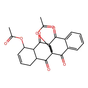 5a,6,11,12-tetrone, 1,13-bis(acetyloxy)-1,4,4a,12a-tetrahydro- structure