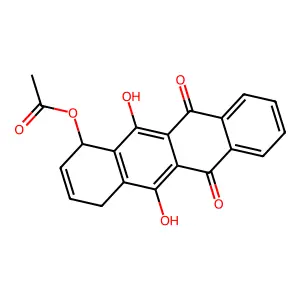 (5,12-Dihydroxy-6,11-dioxo-1,4-dihydrotetracen-1-yl) acetate structure