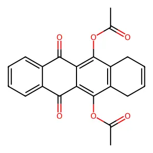 6,11-Dioxo-1,4,6,11-tetrahydrotetracene-5,12-diyl diacetate structure