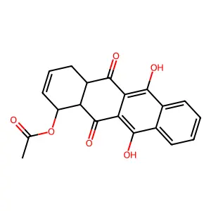 (6,11-Dihydroxy-5,12-dioxo-1,4,4a,12a-tetrahydrotetracen-1-yl) acetate structure