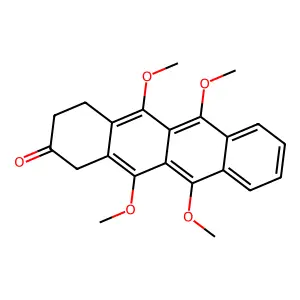 5,6,11,12-tetramethoxy-3,4-dihydro-1H-tetracen-2-one structure