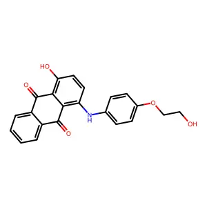 1-Hydroxy-4-((4-(2-hydroxyethoxy)phenyl)amino)anthraquinone structure