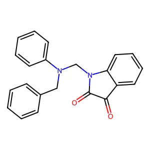 1-[(N-benzylanilino)methyl]indole-2,3-dione structure