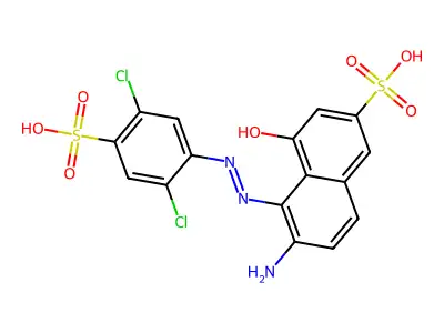 6-Amino-5-((2,5-dichloro-4-sulfophenyl)azo)-4-hydroxy-2-naphthalenesulfonic acid structure