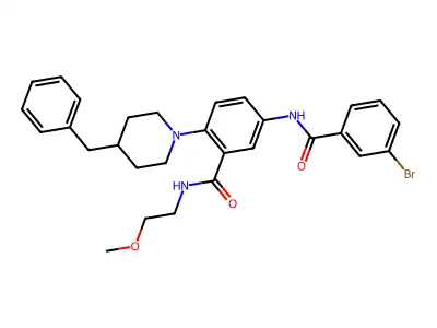 2-(4-Benzylpiperidin-1-yl)-5-(3-bromobenzamido)-N-(2-methoxyethyl)benzamide structure