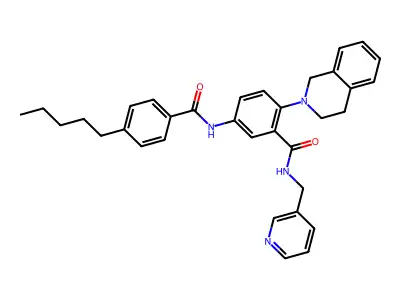 2-(3,4-dihydro-1H-isoquinolin-2-yl)-5-[(4-pentylbenzoyl)amino]-N-(pyridin-3-ylmethyl)benzamide structure