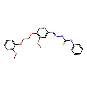 2-({3-Methoxy-4-[2-(2-methoxyphenoxy)ethoxy]phenyl}methylidene)-N-phenylhydrazine-1-carbothioamide structure