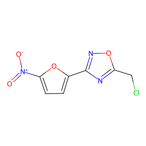1,2,4-Oxadiazole, 5-(chloromethyl)-3-(5-nitro-2-furanyl)- structure