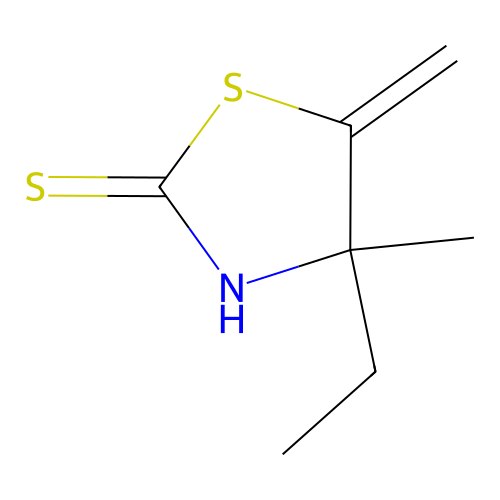 4-Methyl-5-methylene-4-ethyl-2-thioxo-1,3-thiazolidine structure