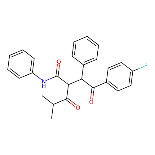 4-(4-Fluorophenyl)-2-(2-methyl-1-oxopropyl)-4-oxo-3,N-diphenylbutanamide structure