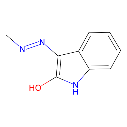 3-(methyldiazenyl)-1H-indol-2-ol structure