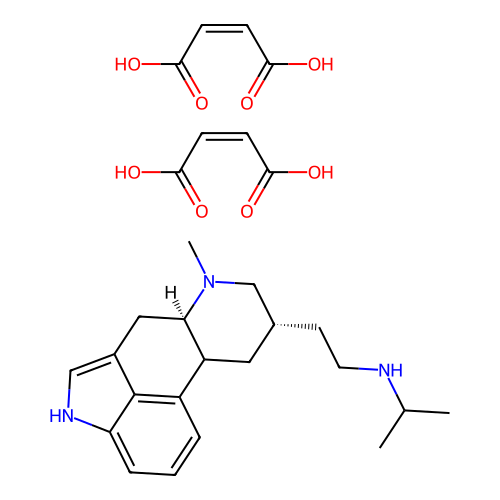D-6-Methyl-8-(beta-isopropylaminoethyl)ergoline-I bis(hydrogen maleate) structure